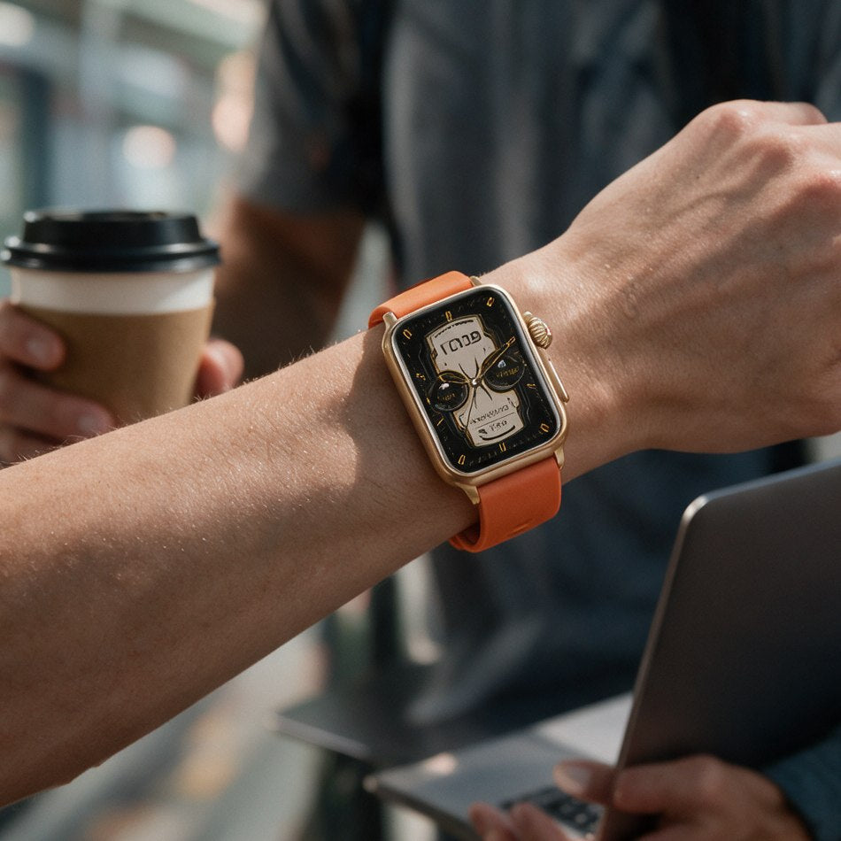 Space gold orange AeroPulse H23 with a morning coffee