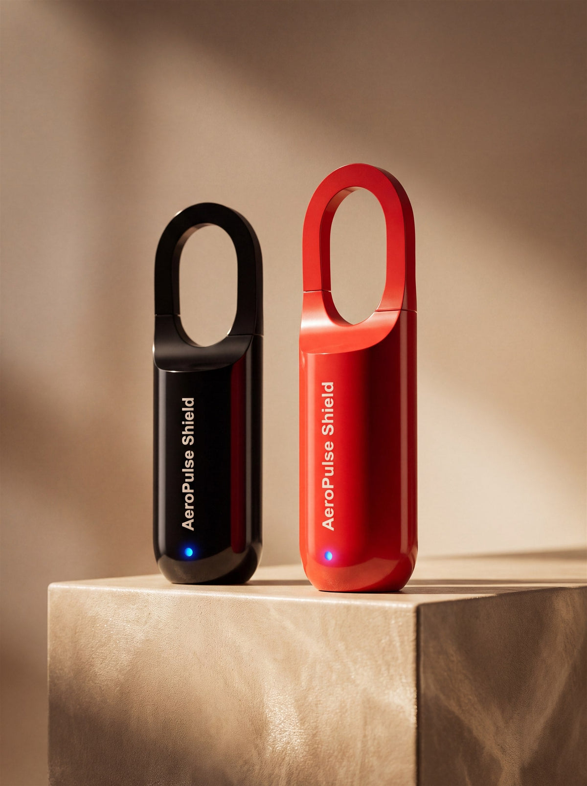 AeroPulse Shield fingerprint padlock in black and red